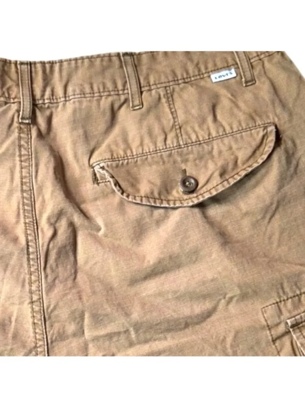 Levi's Khaki Tan Six Pocket Casual Outdoor Cotton Cargo Shorts Men's Size 36